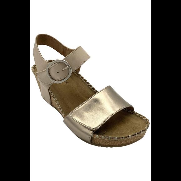 Comfortiva Women's Eldorah Wedge Sandal Gold/Beige - Medium - Picture 1 of 3